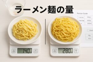 ラーメン麺の量