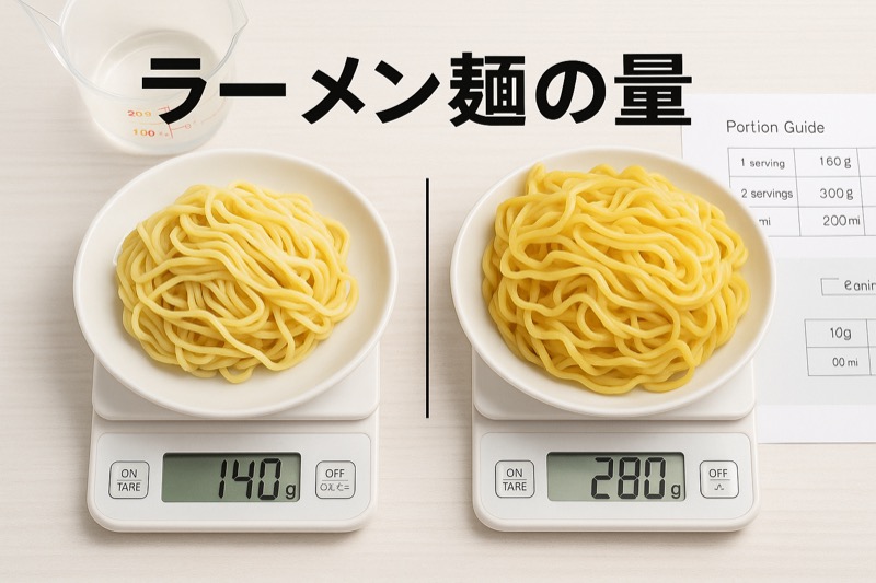 ラーメン麺の量