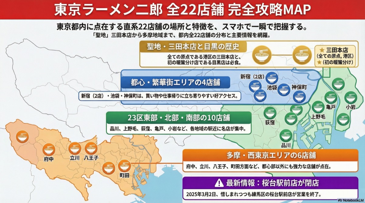 ラーメン二郎東京都内の店舗一覧マップ