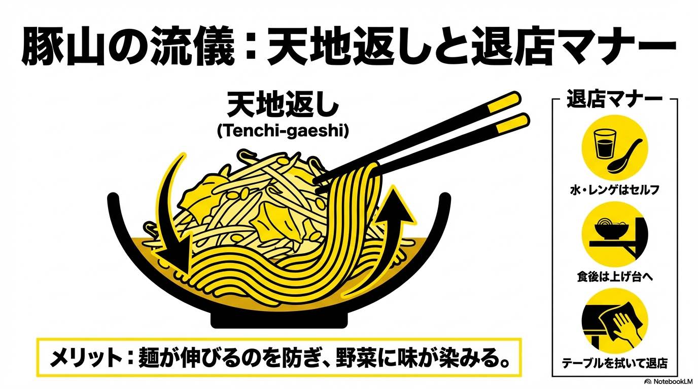 二郎ラーメンの天地返し