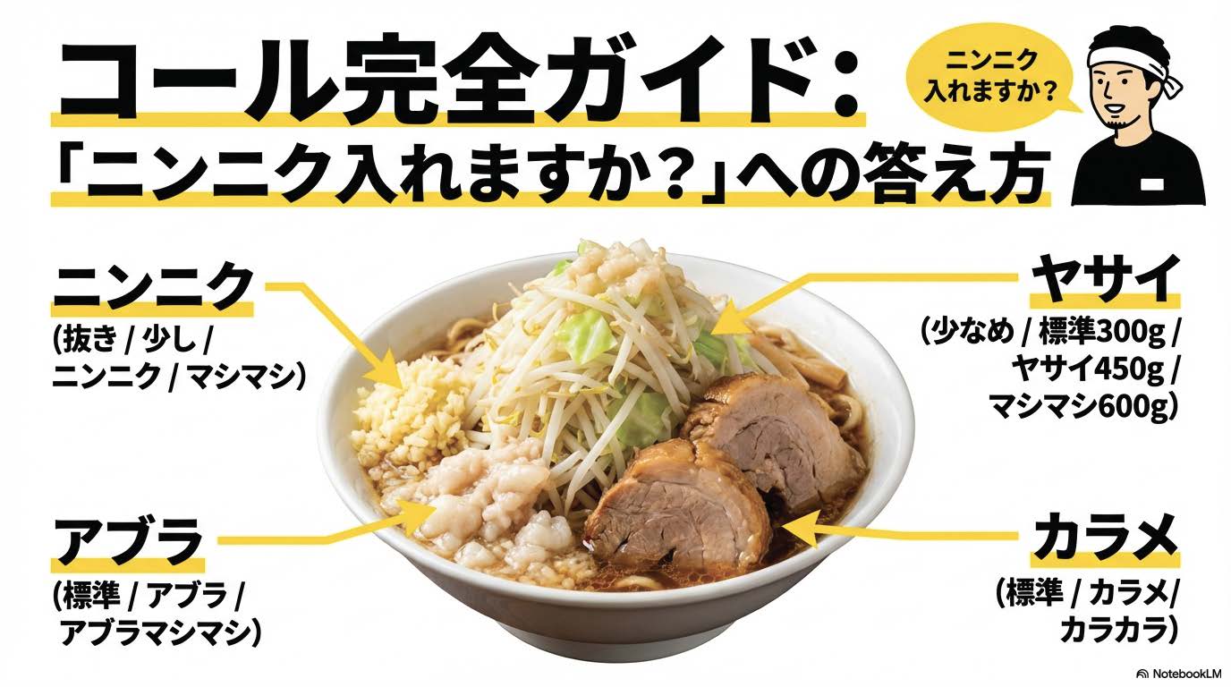 ラーメン豚山のコールガイド