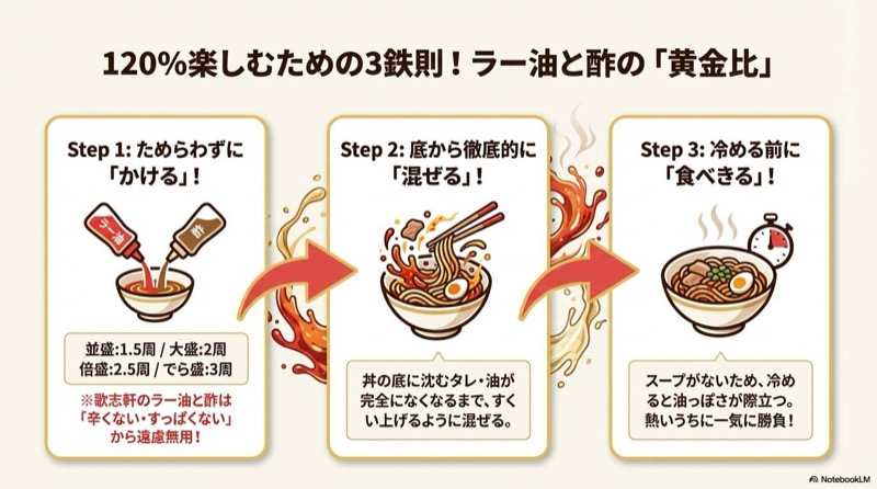 歌志軒油そば食べ方