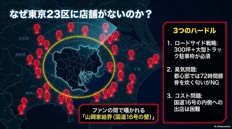 ラーメン山岡家が東京23区にない